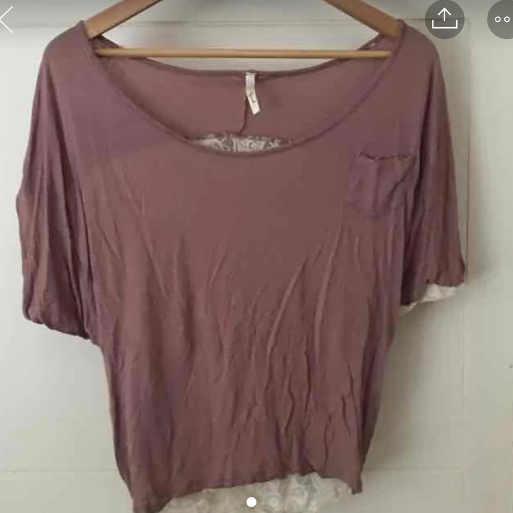 Blush pink lace tee